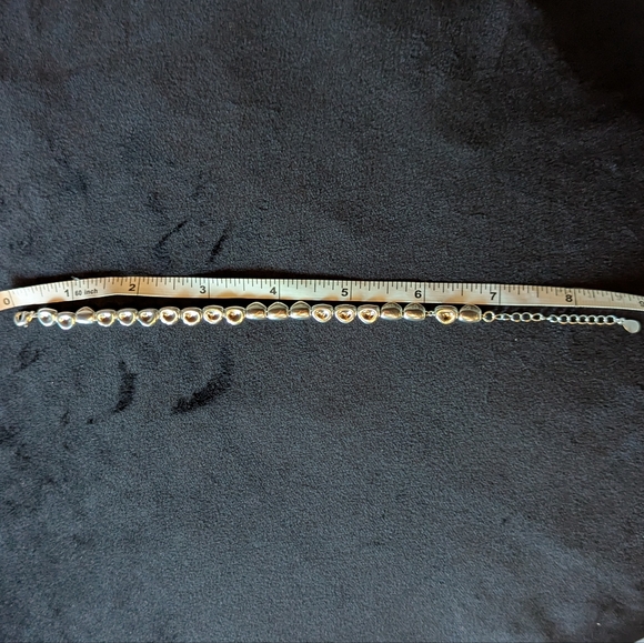 Sterling Silver 925 Solid Beaded Bracelet Bangle Elegant Minimalist Modern - Picture 5 of 6